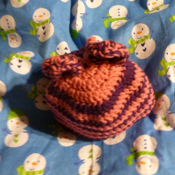 Handmade the cutest  Crochet beanie hat w/ ears - Picture 2 of 6
